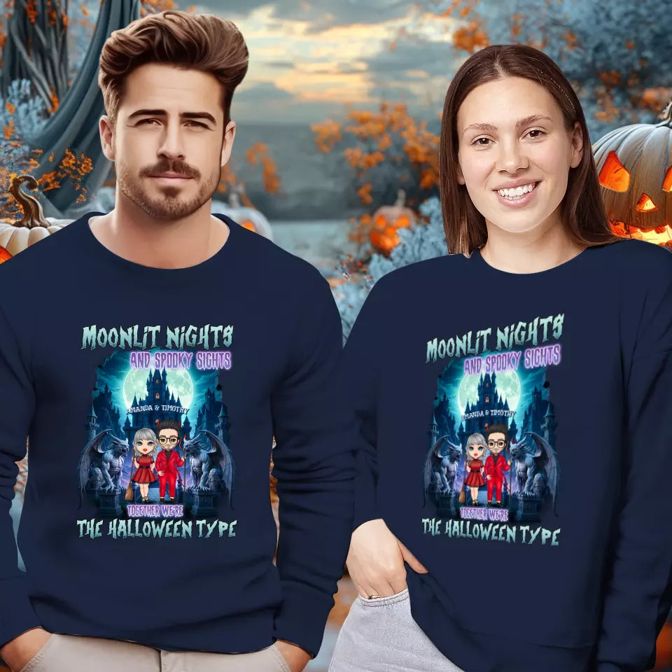 Moonlit Night - Custom Name - Personalized Gifts for Couples - Sweater