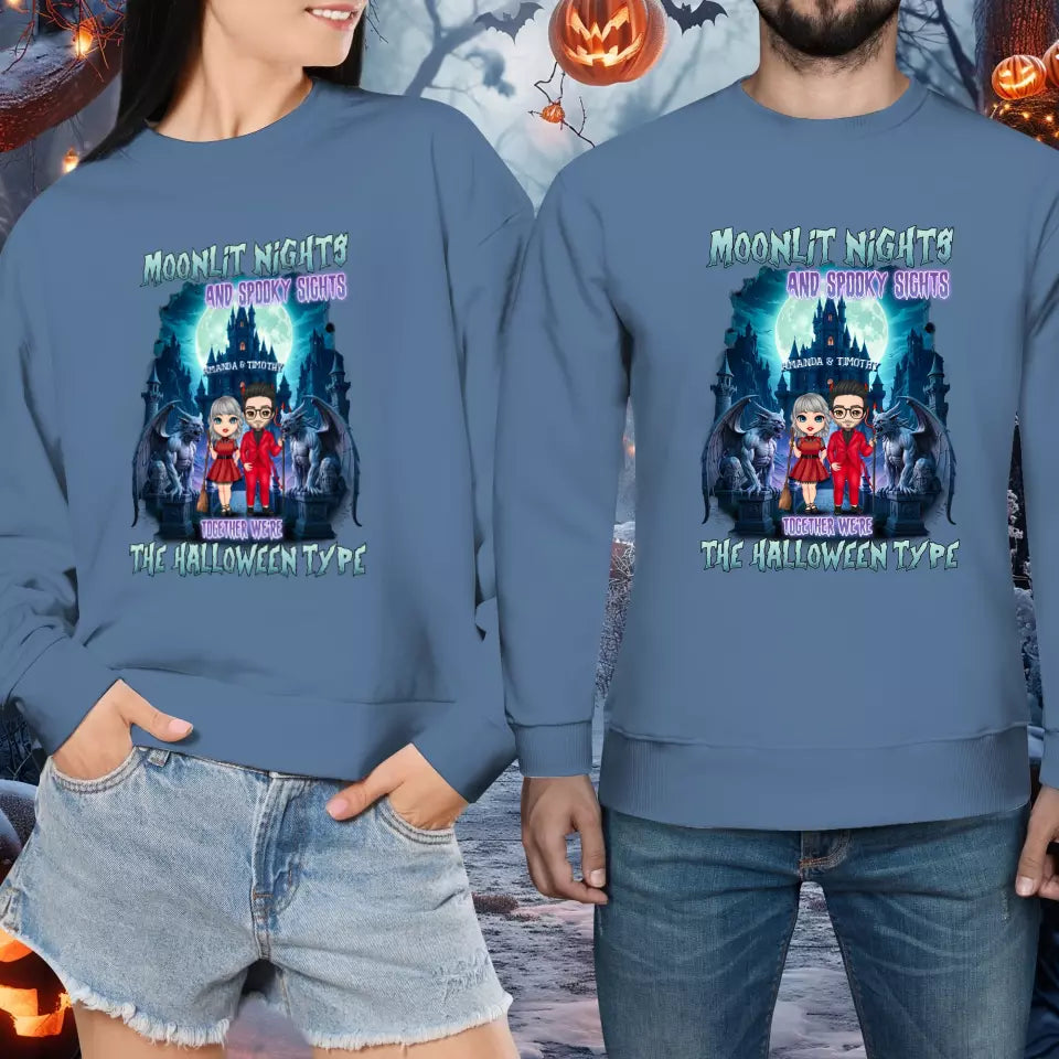 Moonlit Night - Custom Name - Personalized Gifts for Couples - Sweater