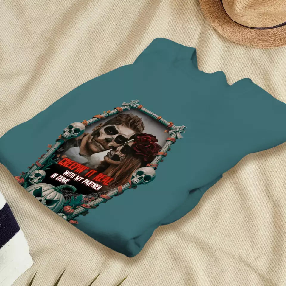 Creepin It Real - Custom Photo - Personalized Gifts For Couple - Sweater