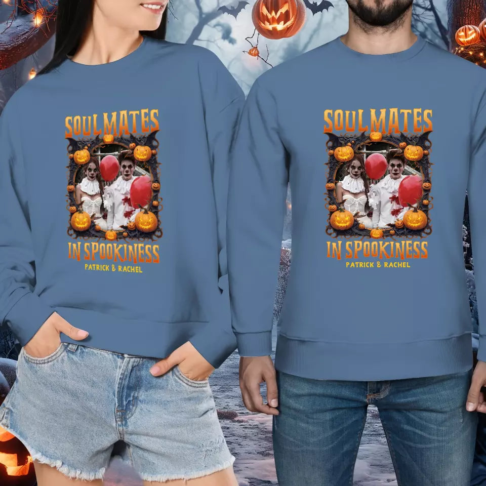 Soulmates In Spookiness - Custom Photo - Personalized Gifts for Couples - Sweater