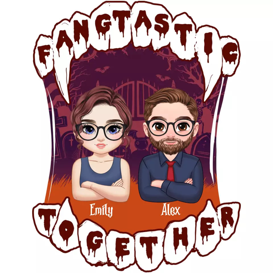 Fangtastic Together - Custom Name - Personalized Gifts for Couples - Sweater