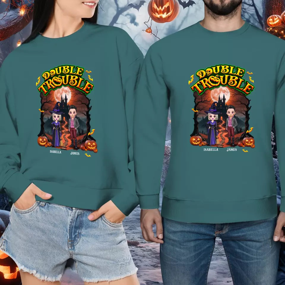 Double Trouble - Custom Name - Personalized Gifts for Couples - Sweater