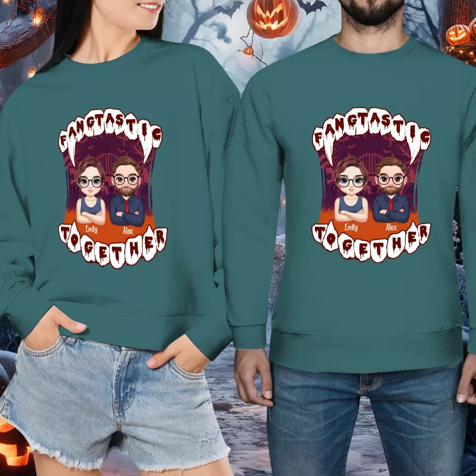 Fangtastic Together - Custom Name - Personalized Gifts for Couples - Sweater