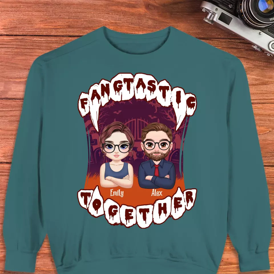 Fangtastic Together - Custom Name - Personalized Gifts for Couples - Sweater