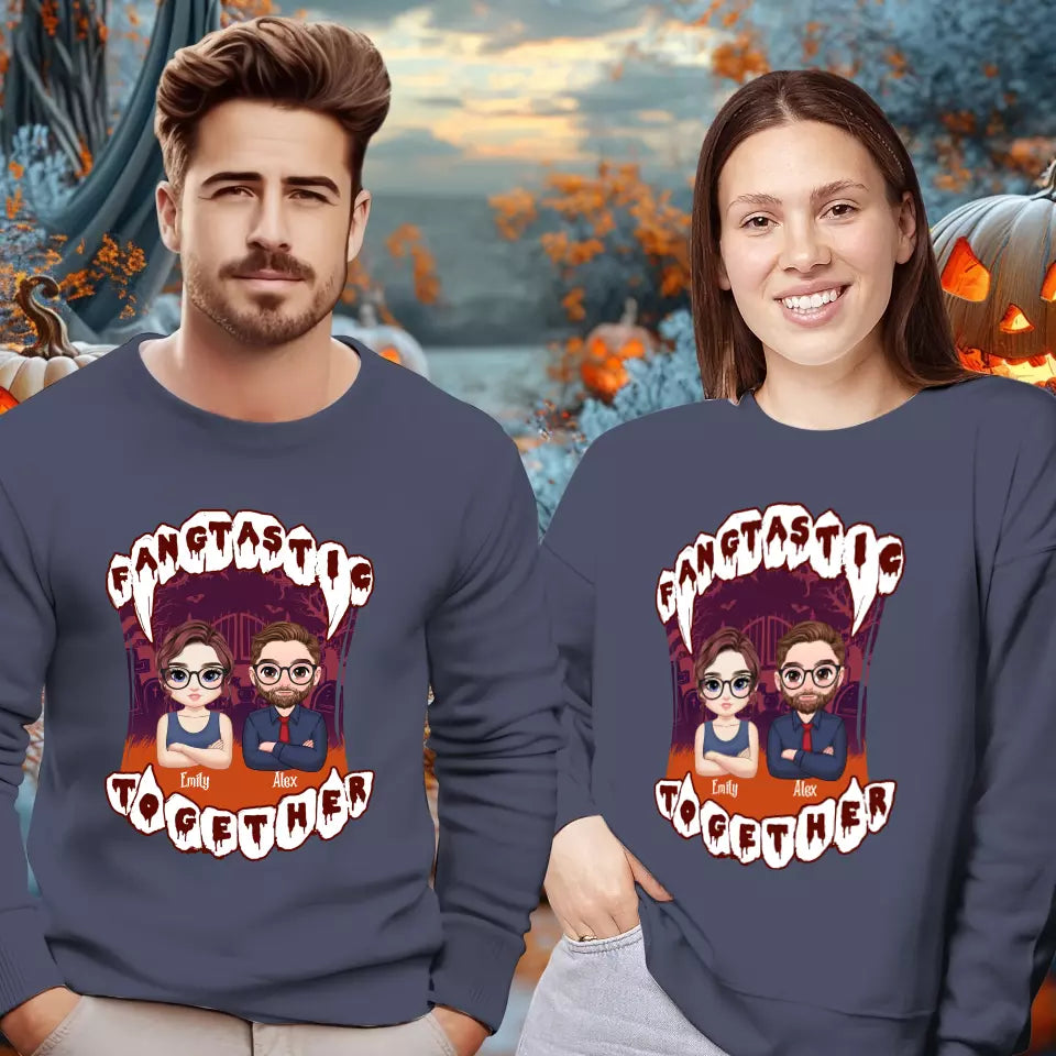 Fangtastic Together - Custom Name - Personalized Gifts for Couples - Sweater