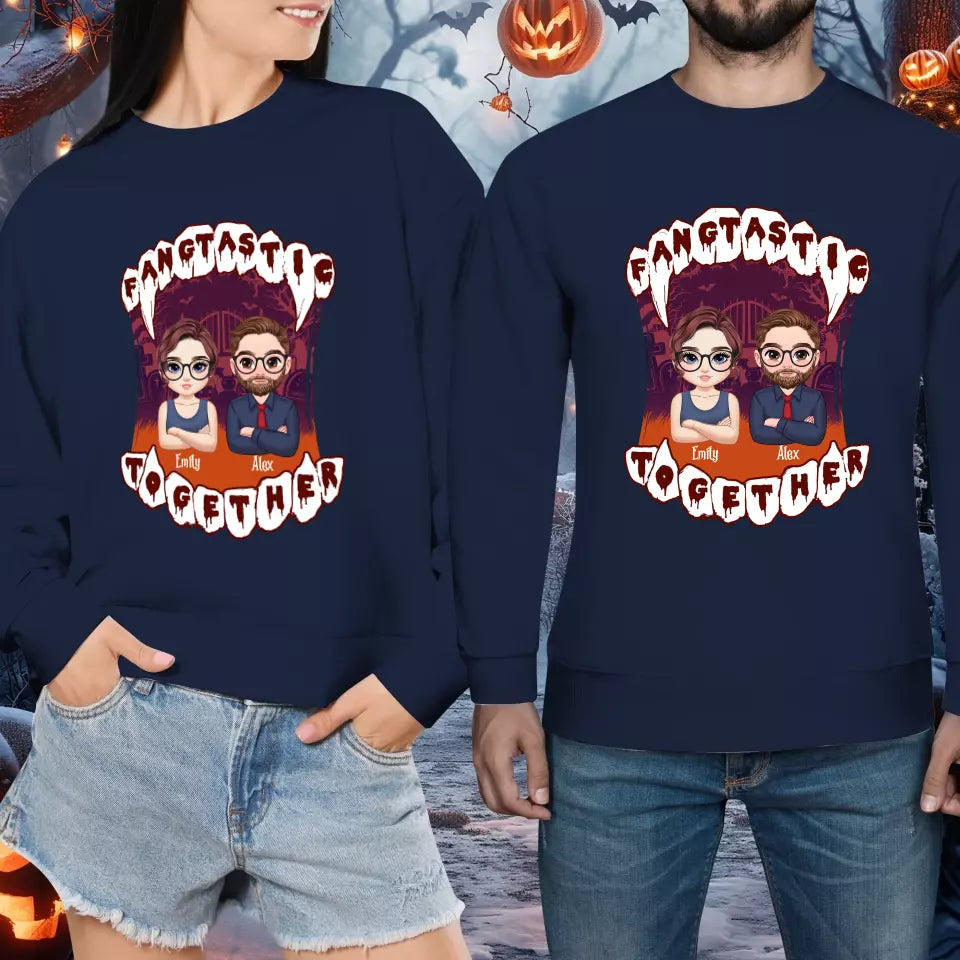 Fangtastic Together - Custom Name - Personalized Gifts for Couples - Sweater