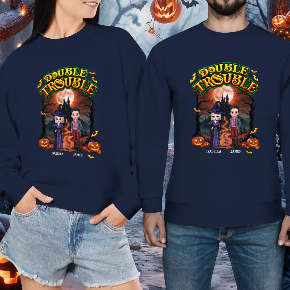 Double Trouble - Custom Name - Personalized Gifts for Couples - Sweater