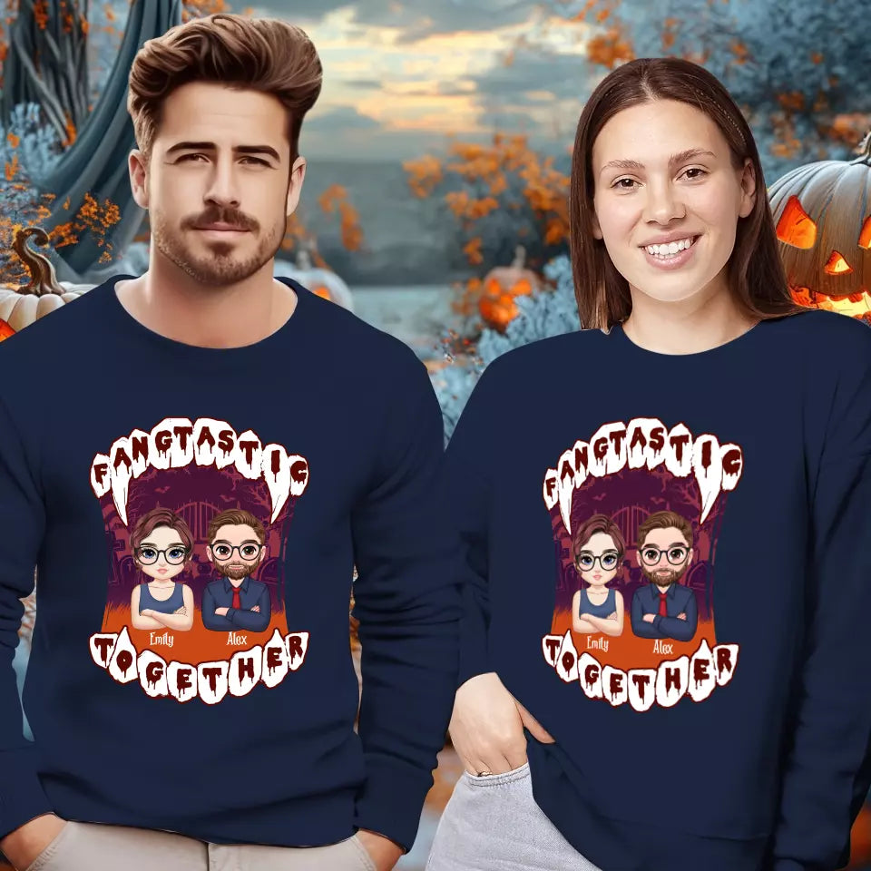 Fangtastic Together - Custom Name - Personalized Gifts for Couples - Sweater