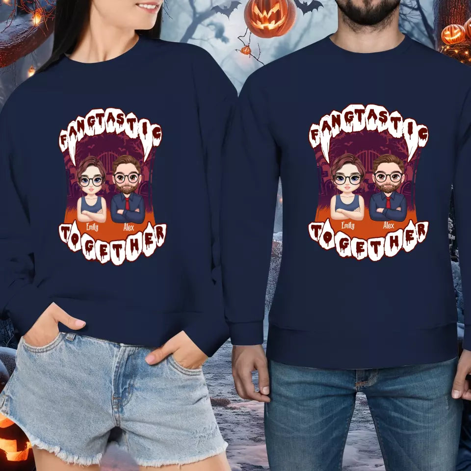 Fangtastic Together - Custom Name - Personalized Gifts for Couples - Sweater