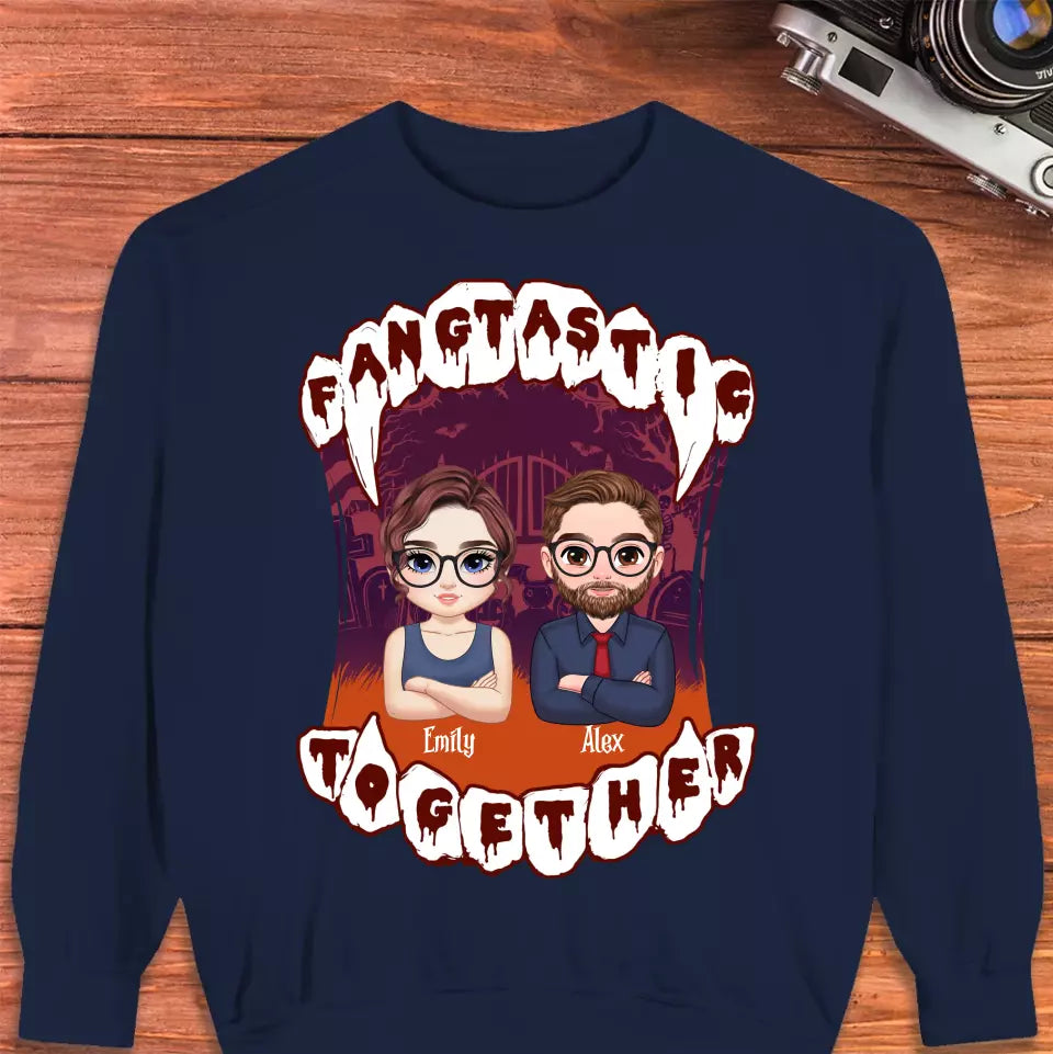 Fangtastic Together - Custom Name - Personalized Gifts for Couples - Sweater