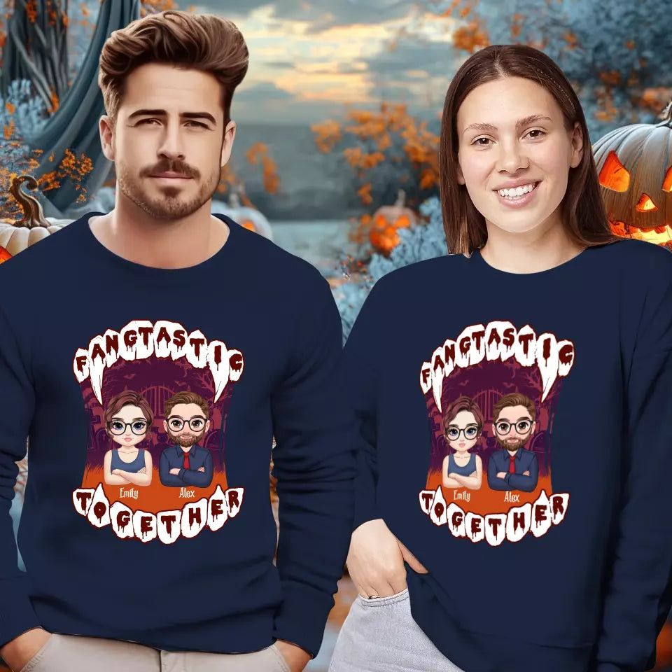 Fangtastic Together - Custom Name - Personalized Gifts for Couples - Sweater