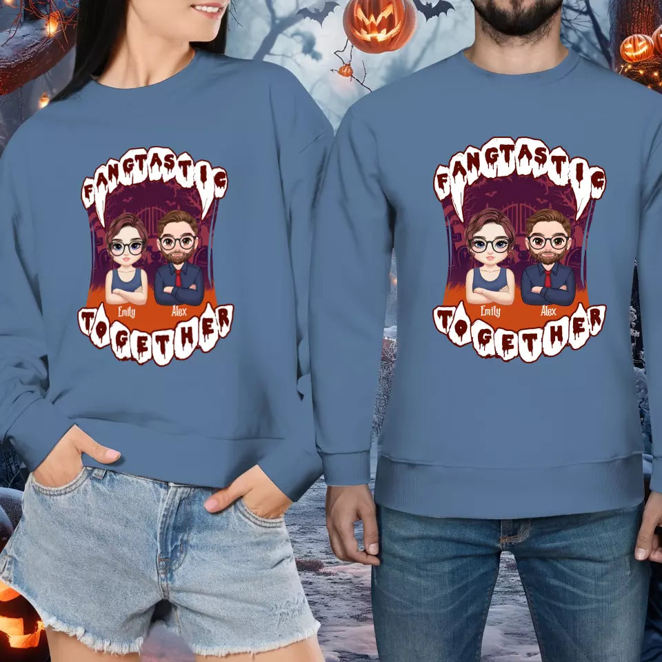 Fangtastic Together - Custom Name - Personalized Gifts for Couples - Sweater