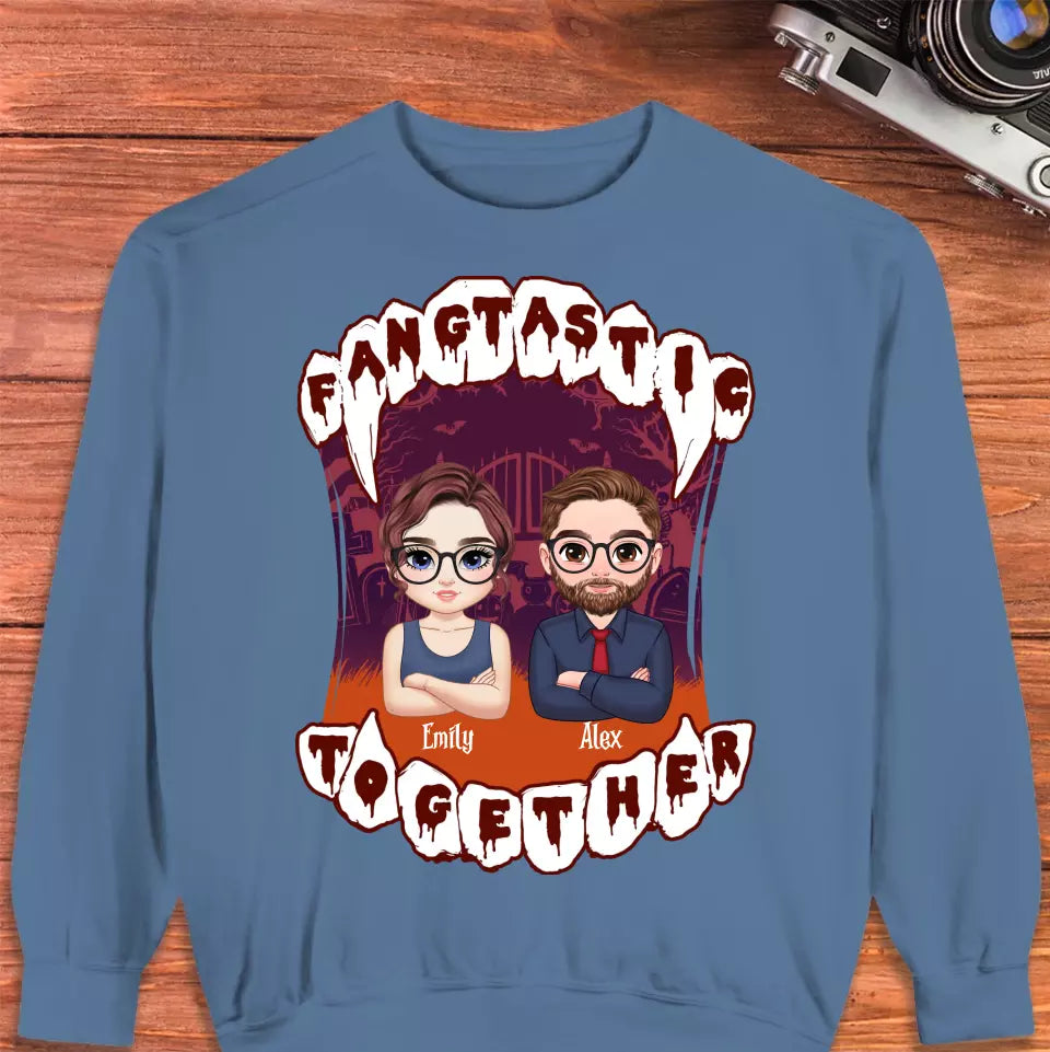 Fangtastic Together - Custom Name - Personalized Gifts for Couples - Sweater