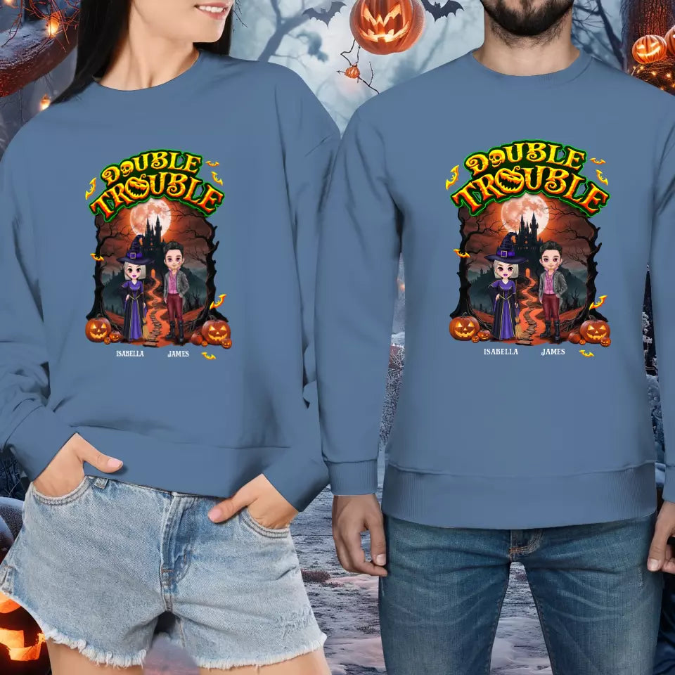 Double Trouble - Custom Name - Personalized Gifts for Couples - Sweater