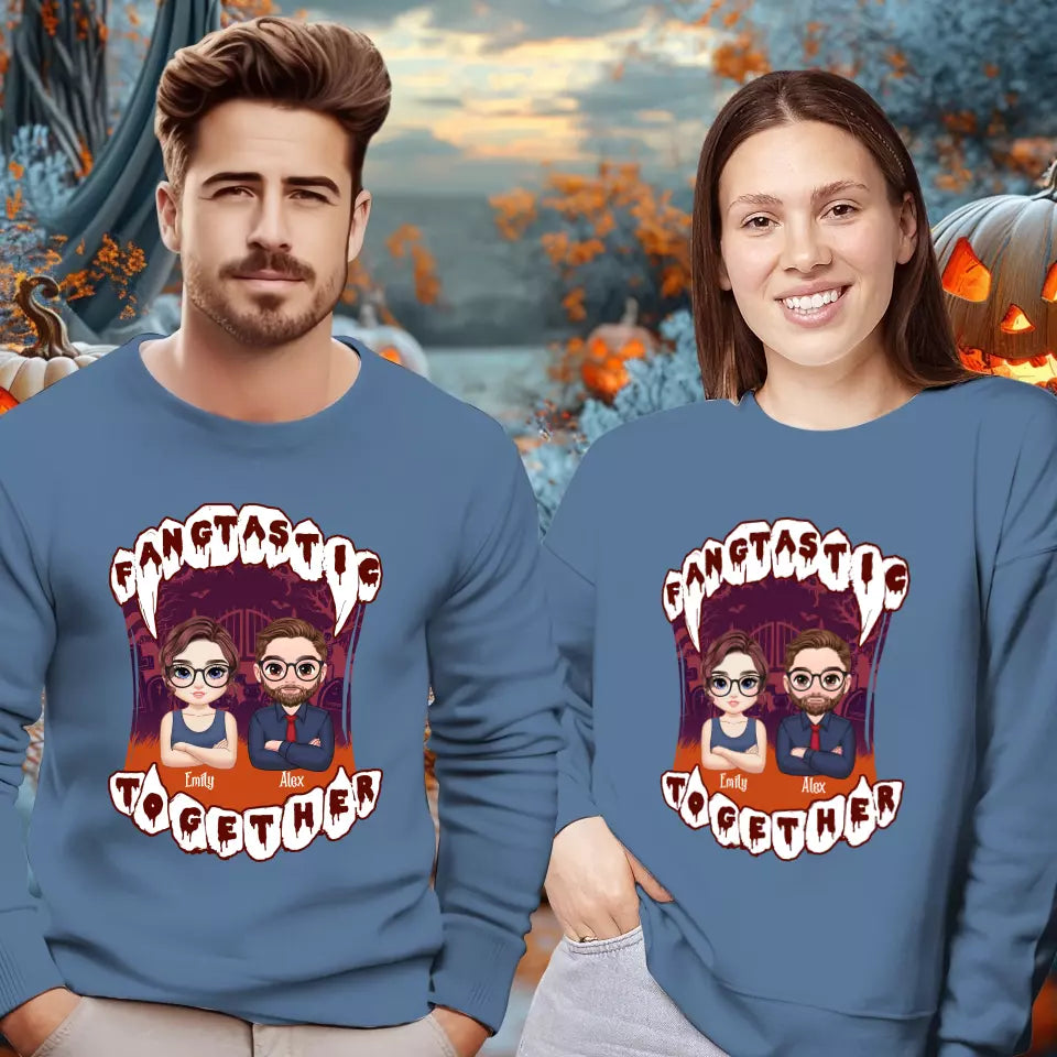 Fangtastic Together - Custom Name - Personalized Gifts for Couples - Sweater