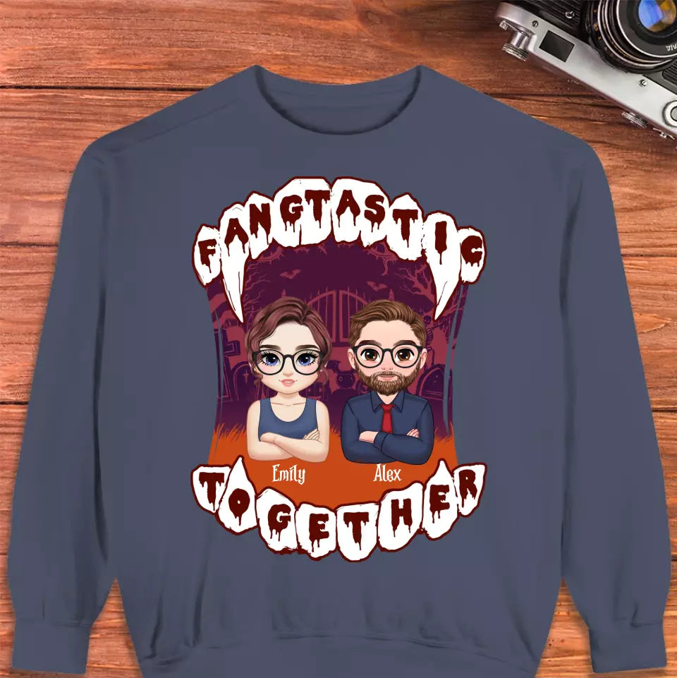 Fangtastic Together - Custom Name - Personalized Gifts for Couples - Sweater