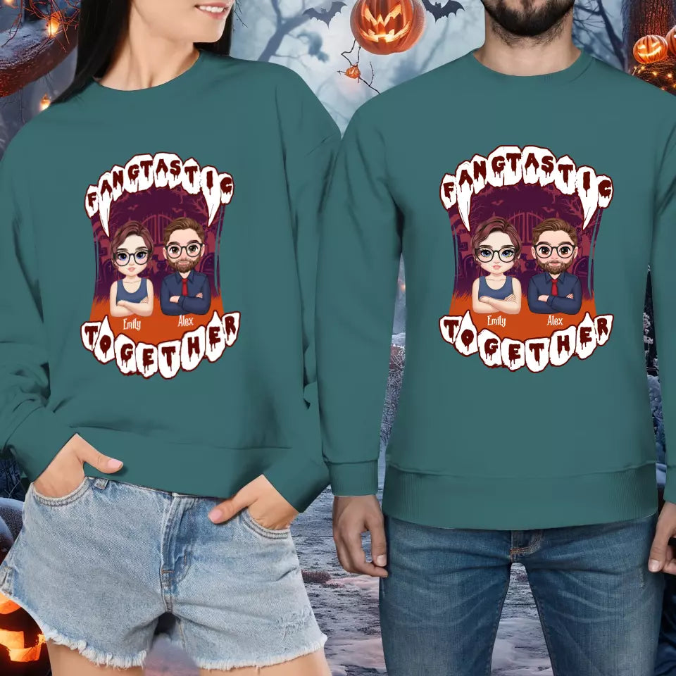 Fangtastic Together - Custom Name - Personalized Gifts for Couples - Sweater