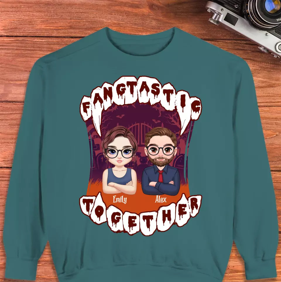 Fangtastic Together - Custom Name - Personalized Gifts for Couples - Sweater