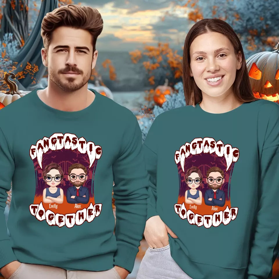 Fangtastic Together - Custom Name - Personalized Gifts for Couples - Sweater