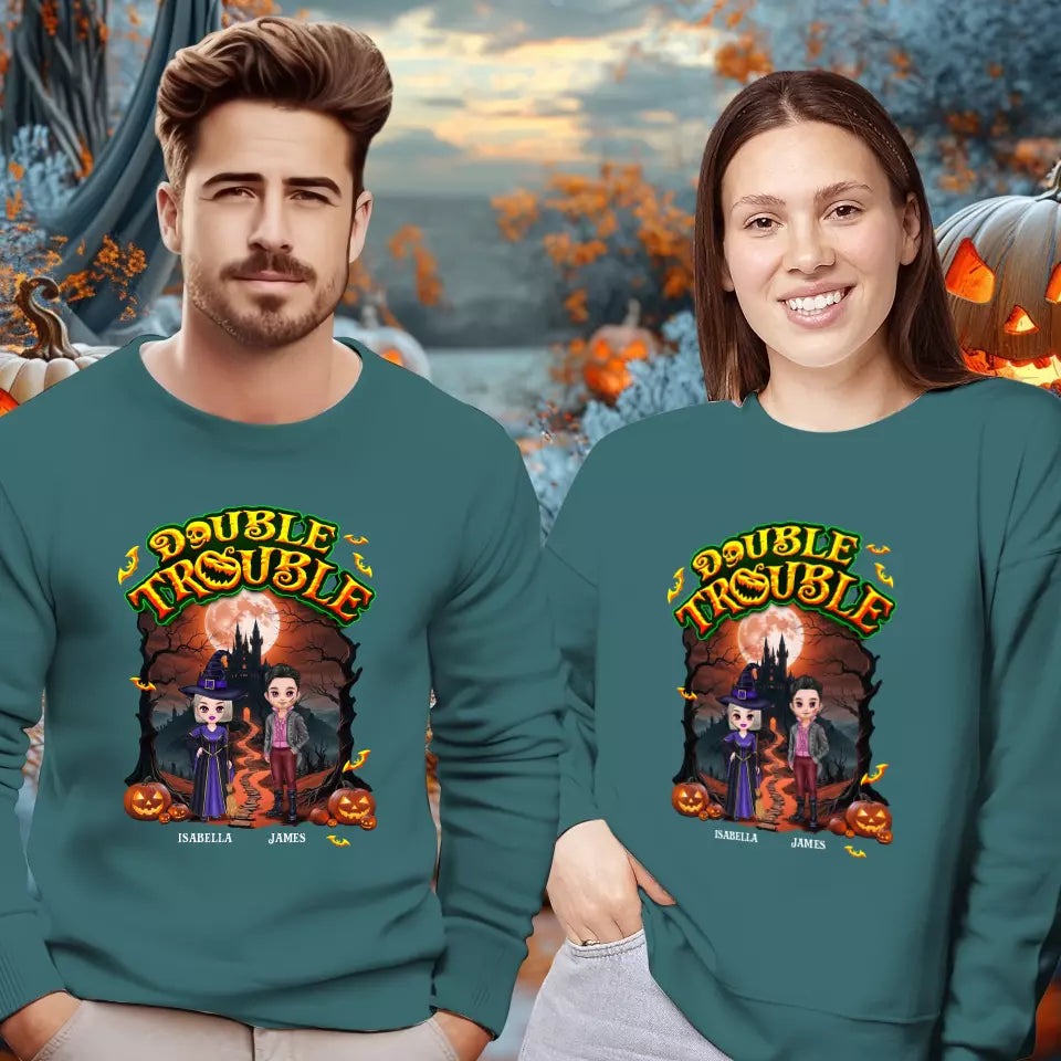 Double Trouble - Custom Name - Personalized Gifts for Couples - Sweater