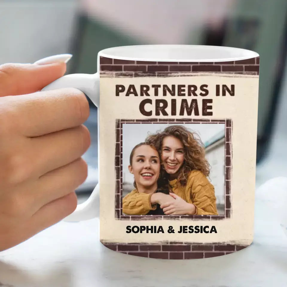 Partners in Crime - Personalized White Mug