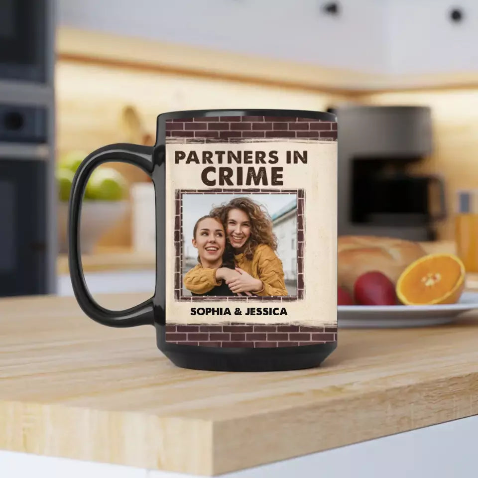 Partners in Crime - Personalized White Mug