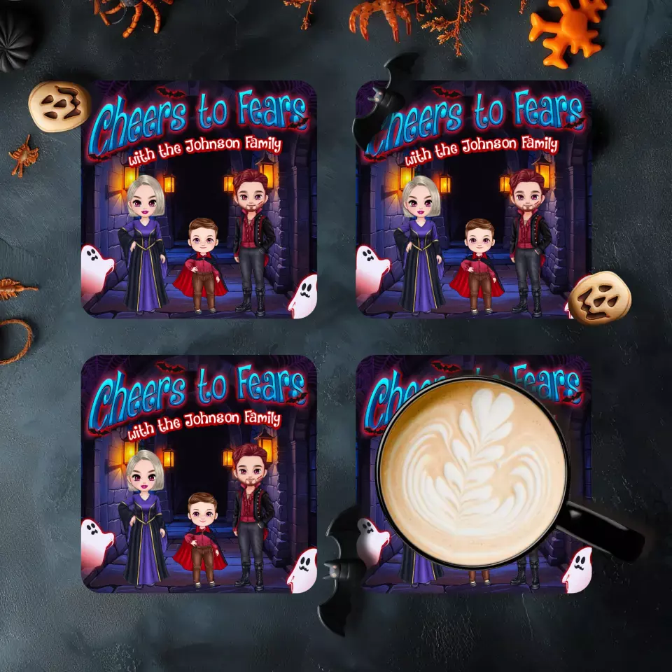 Cheers To Fears - Custom Name - Personalized Gifts For Family - Coaster (4pcs/pack)