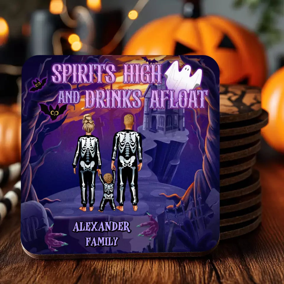 Spirits High And Drinks Afloat - Custom Name - Personalized Gifts For Family - Coaster  (4pcs/pack)