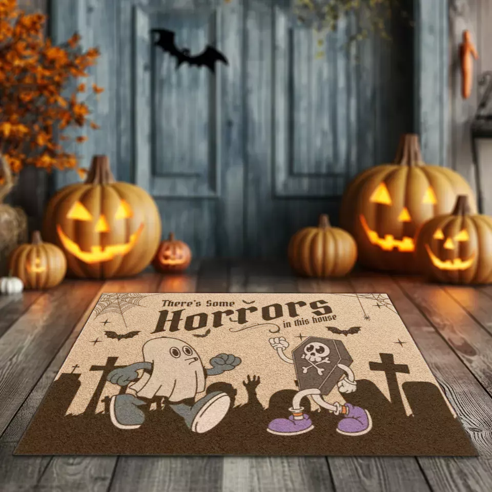 There's Some Horrors In This House - Custom Name - Personalized Gifts For Family - Doormat (24" × 16")