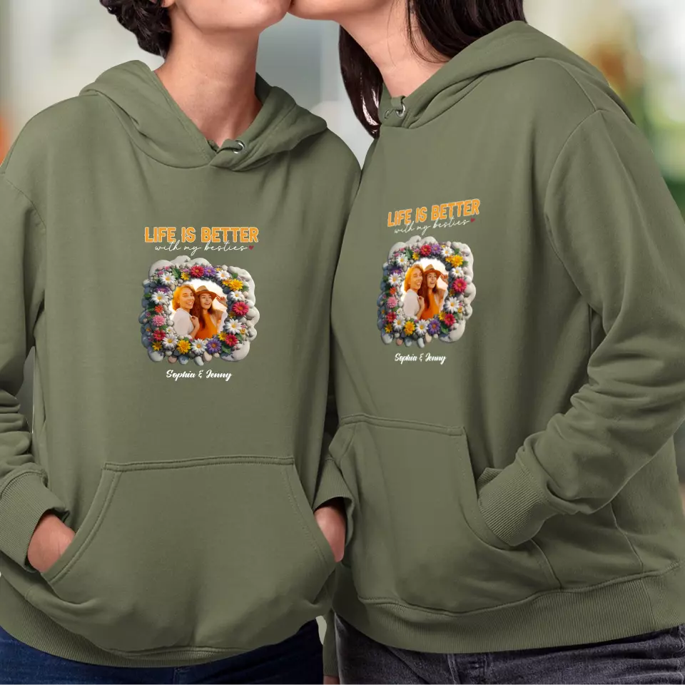 Life Is Better With My Bestie - Custom Photo - Personalized Gifts For Bestie - T-Shirt