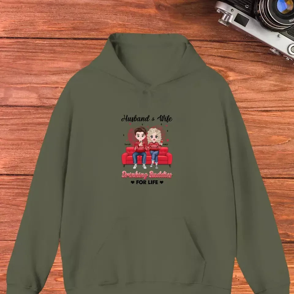 Drinking Buddies  - Personalized Gifts for Couples - Unisex Hoodie