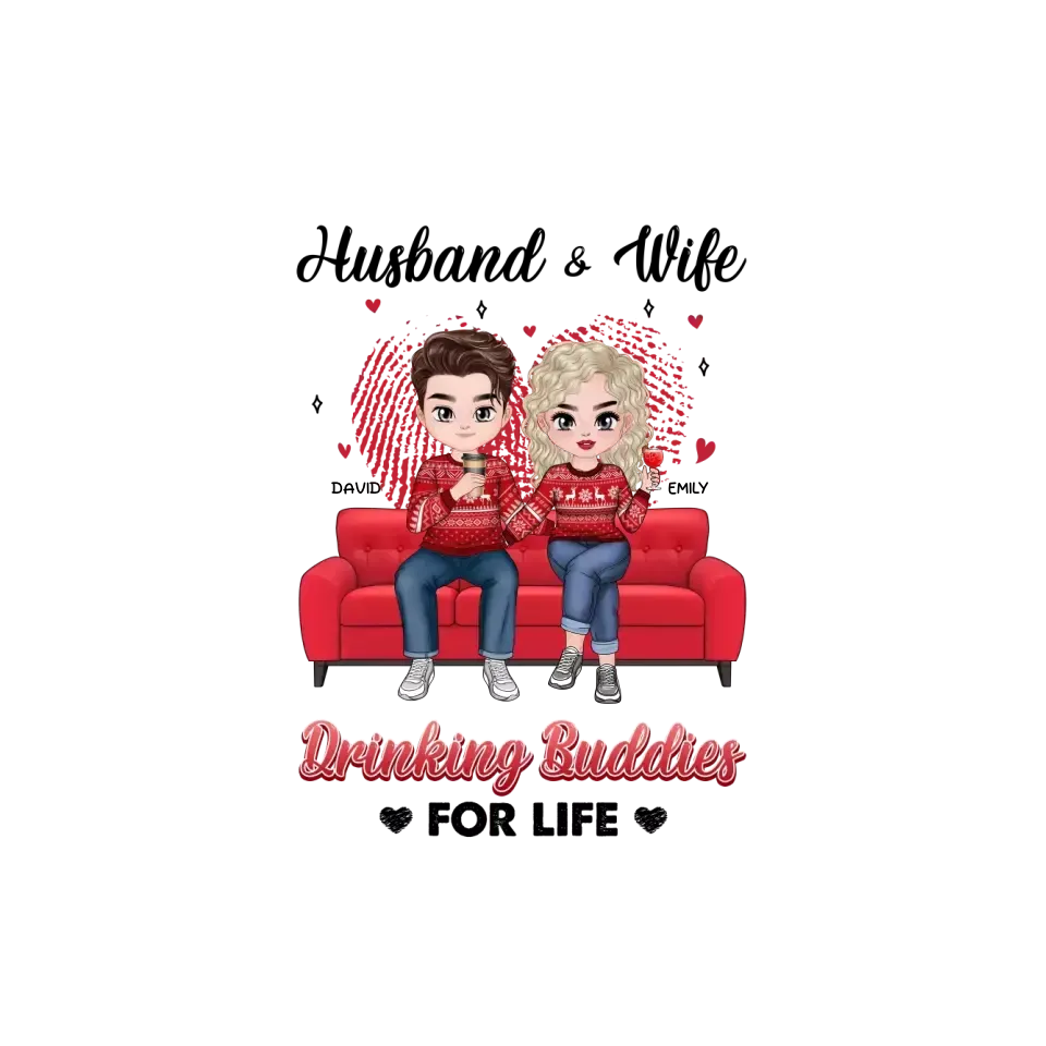 Drinking Buddies  - Personalized Gifts for Couples - Unisex Hoodie