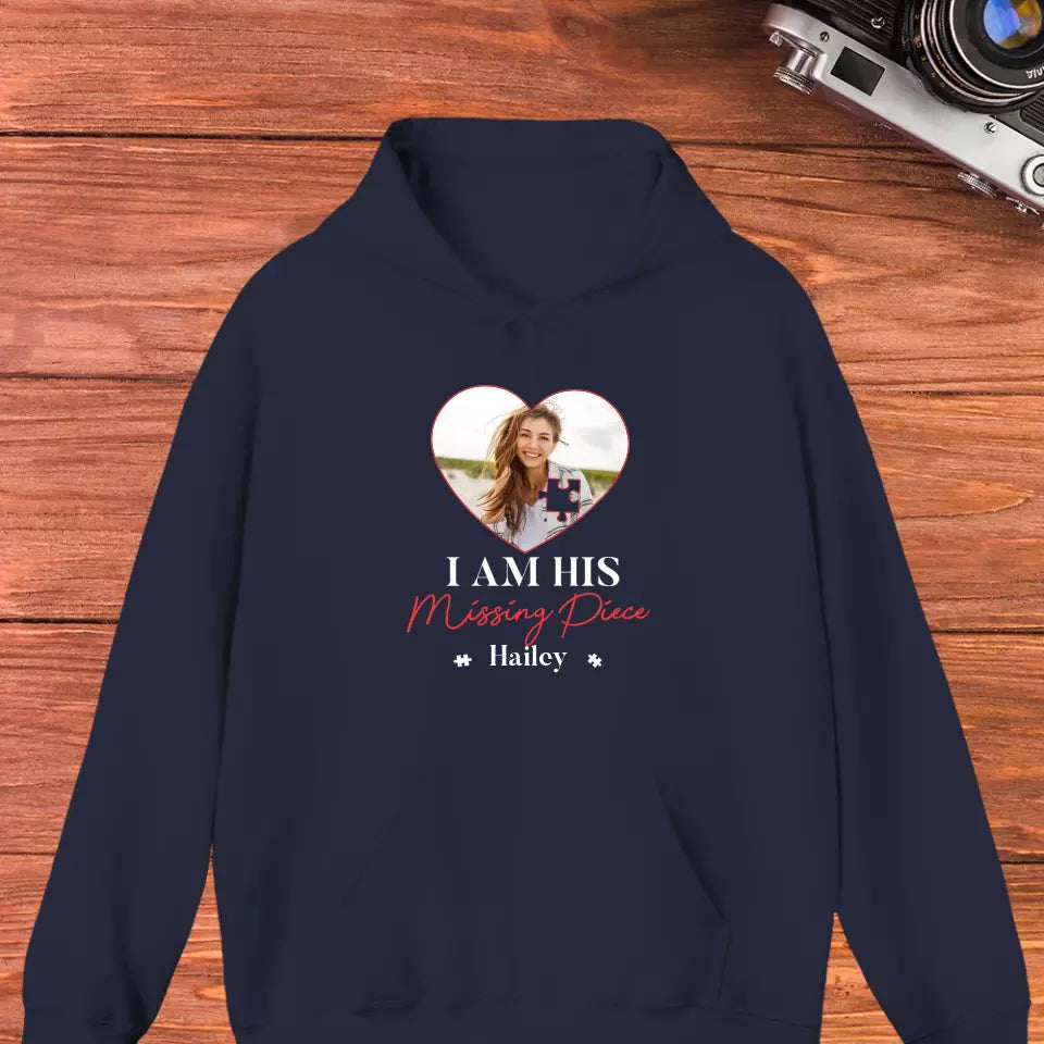 Missing Piece Puzzle - Personalized Gifts For Couples - Unisex Hoodie