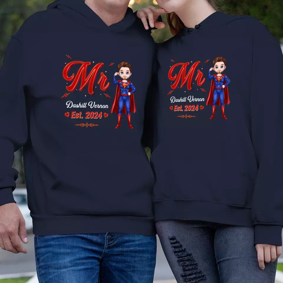 Mr Mrs Matching Shirts - Personalized Gifts For Couples - Unisex Hoodie