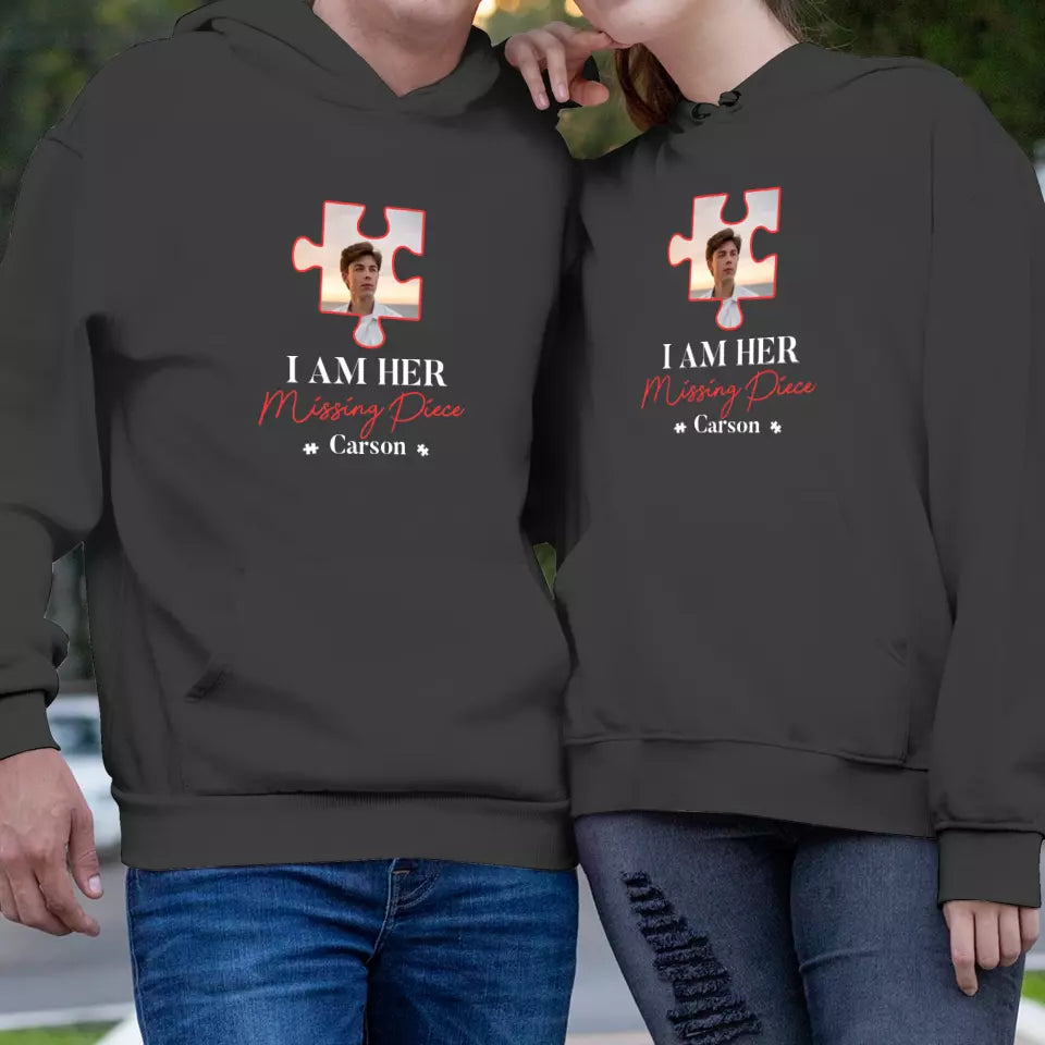 Missing Piece Puzzle - Personalized Gifts For Couples - Unisex Hoodie