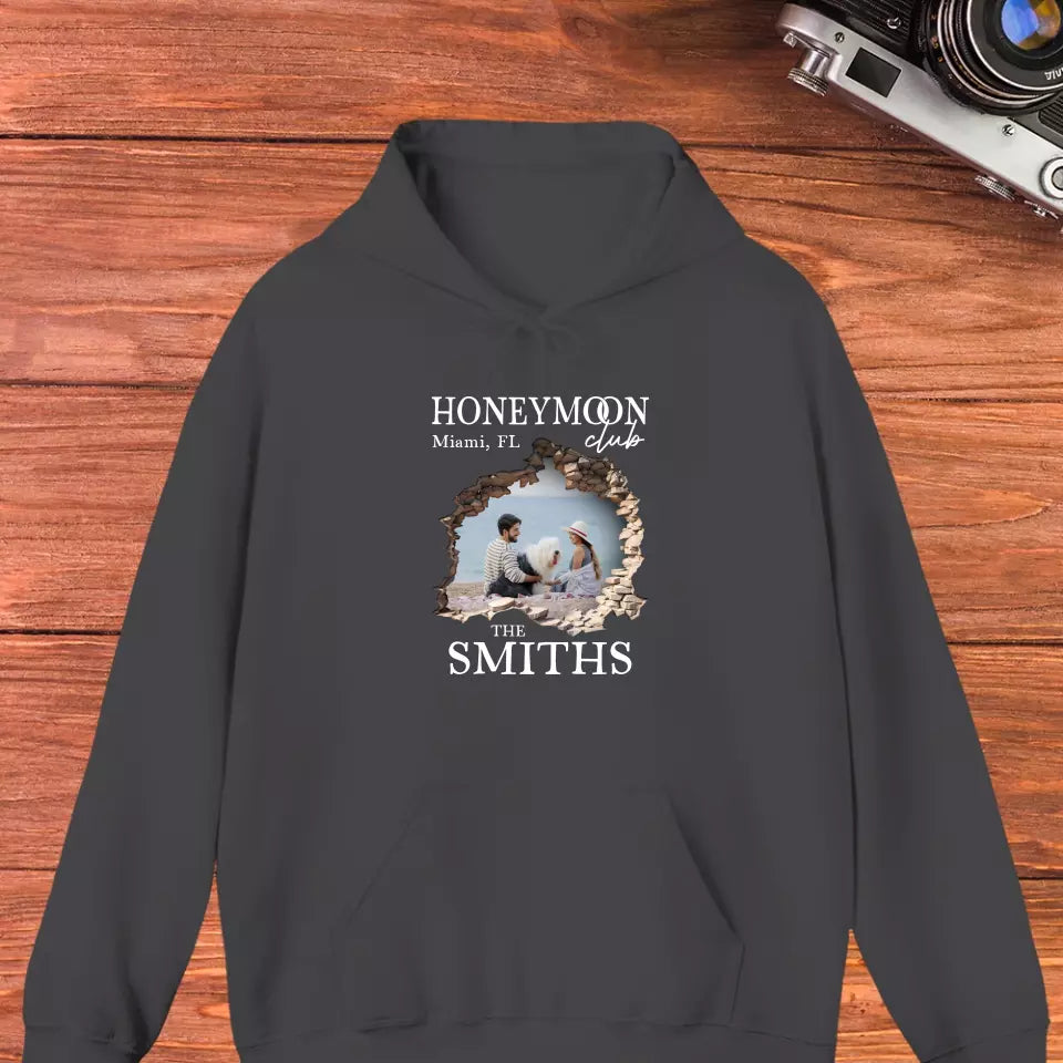 Honeymoon Honeymoon - Custom Photo - Personalized Gifts for Couples - Unisex Hoodie