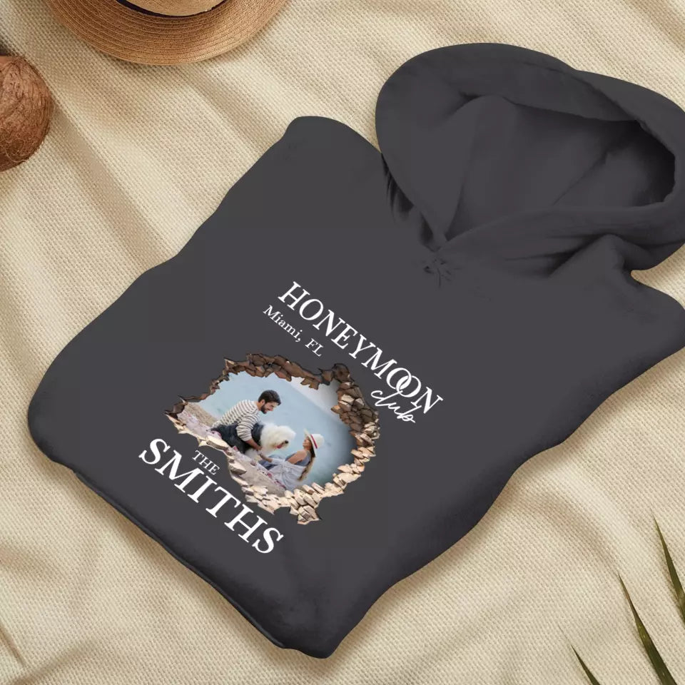 Honeymoon Honeymoon - Custom Photo - Personalized Gifts for Couples - Unisex Hoodie