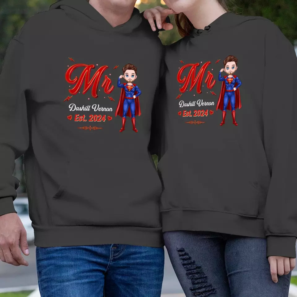 Mr Mrs Matching Shirts - Personalized Gifts For Couples - Unisex Hoodie