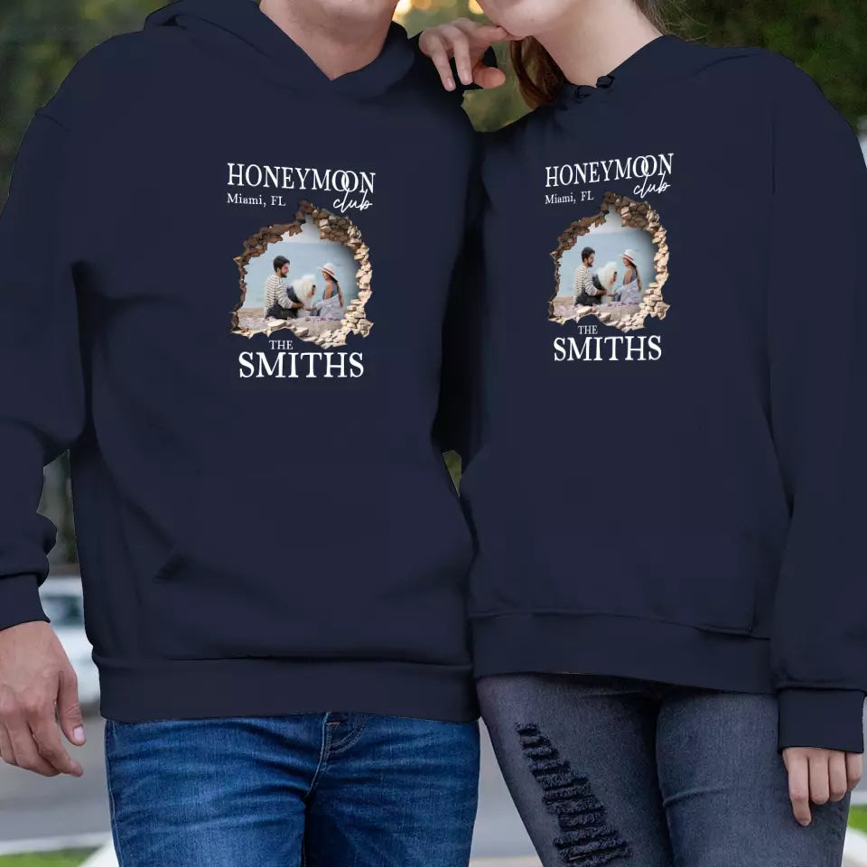 Honeymoon Honeymoon - Custom Photo - Personalized Gifts for Couples - Unisex Hoodie