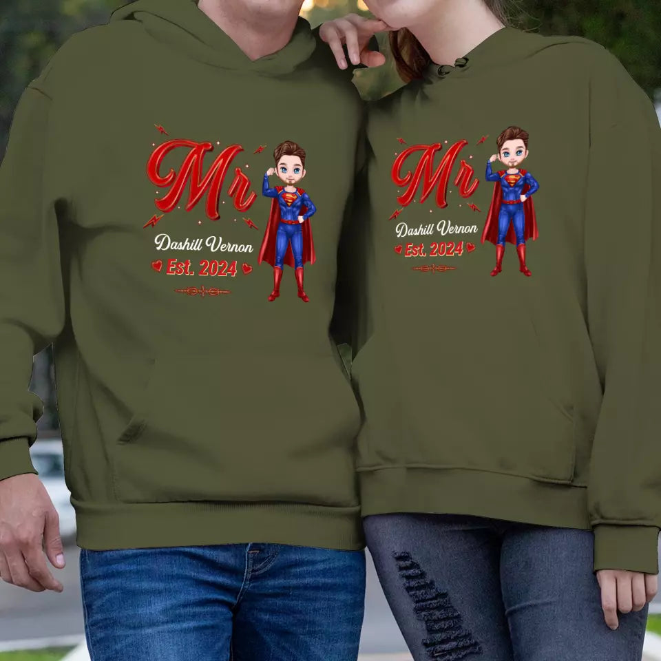 Mr Mrs Matching Shirts - Personalized Gifts For Couples - Unisex Hoodie