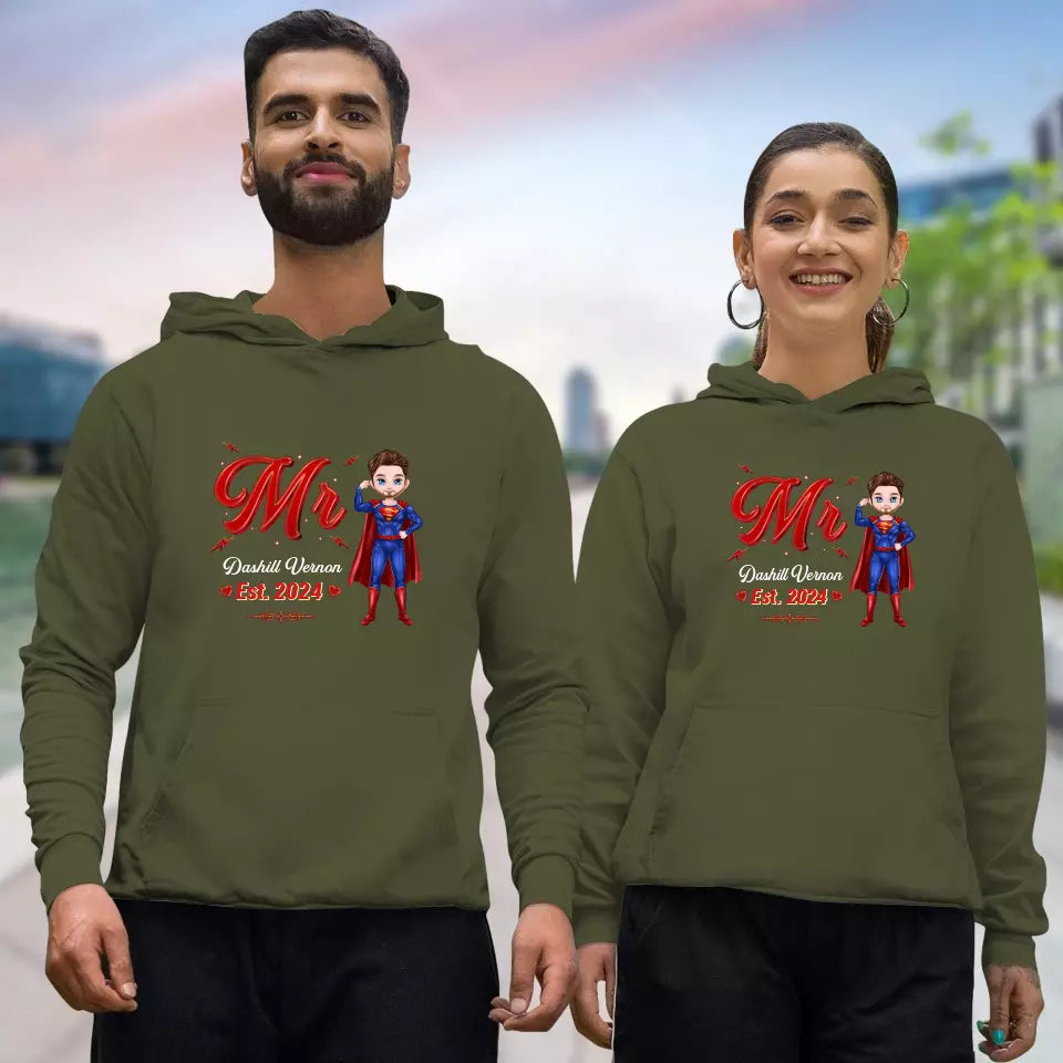 Mr Mrs Matching Shirts - Personalized Gifts For Couples - Unisex Hoodie