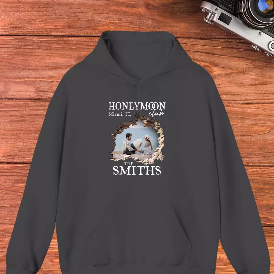 Honeymoon Honeymoon - Custom Photo - Personalized Gifts for Couples - Unisex Hoodie