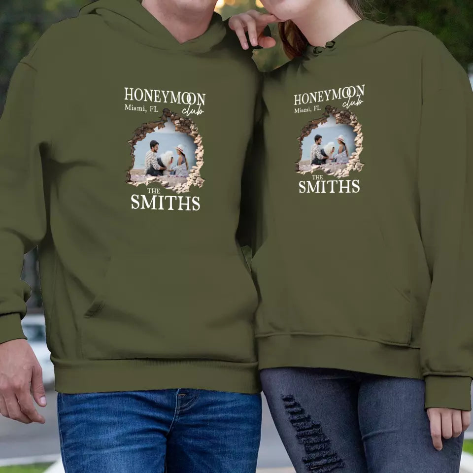 Honeymoon Honeymoon - Custom Photo - Personalized Gifts for Couples - Unisex Hoodie