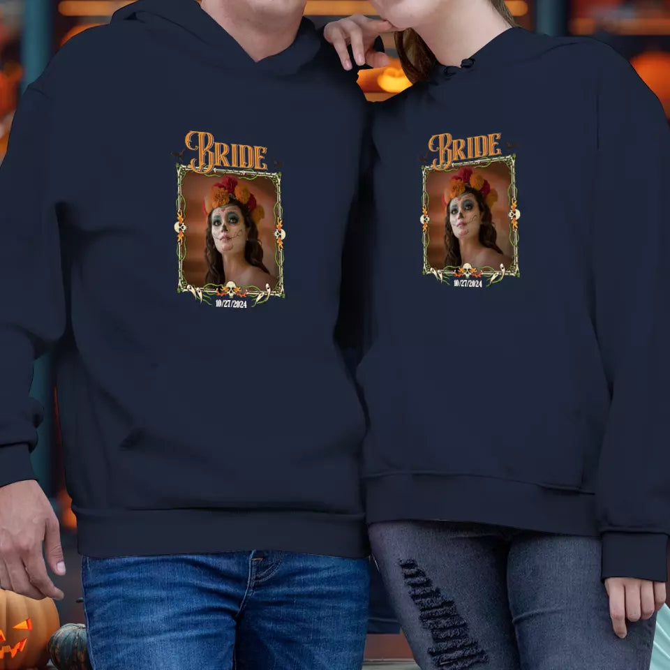 Broom & Bride - Custom Photo - Personalized Gifts For Couple - Hoodie