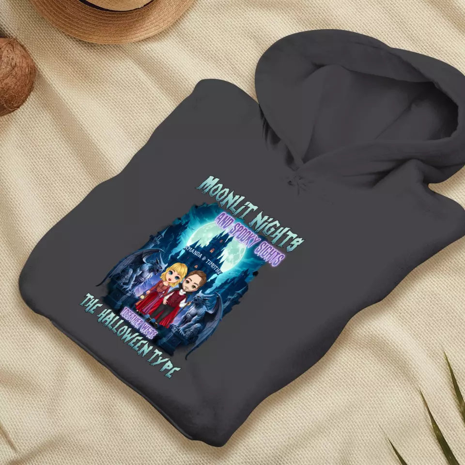 Moonlit Night - Custom Name - Personalized Gifts for Couples - Hoodie