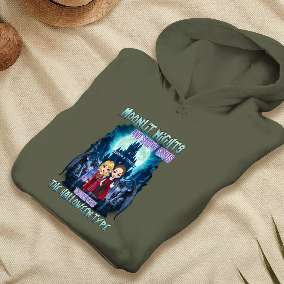 Moonlit Night - Custom Name - Personalized Gifts for Couples - Hoodie