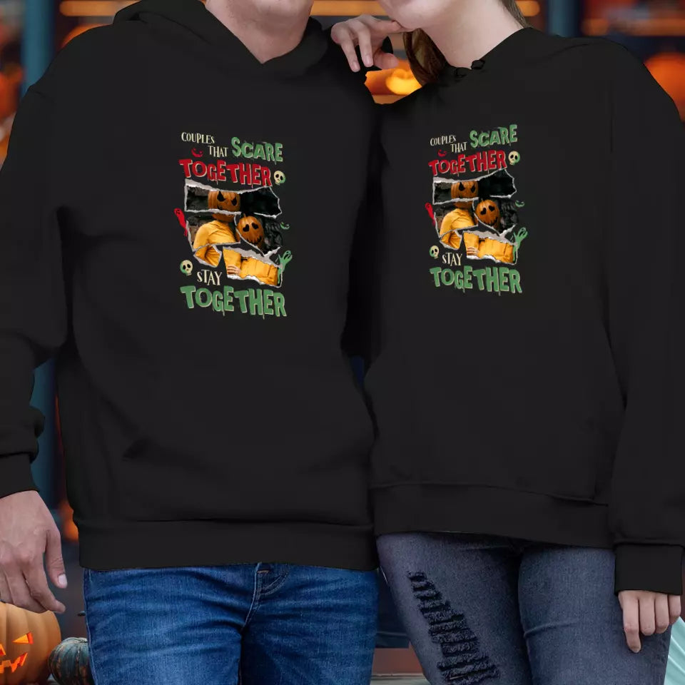 Couples That Scare Together - Custom Photo - Personalized Gifts for Couples - Hoodie