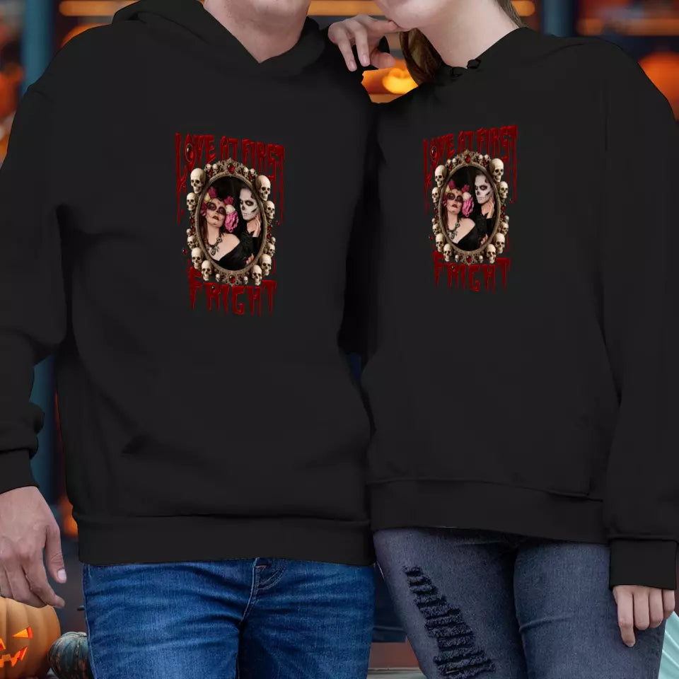 Love At First Fright - Custom Photo - Personalized Gifts for Couples - Hoodie