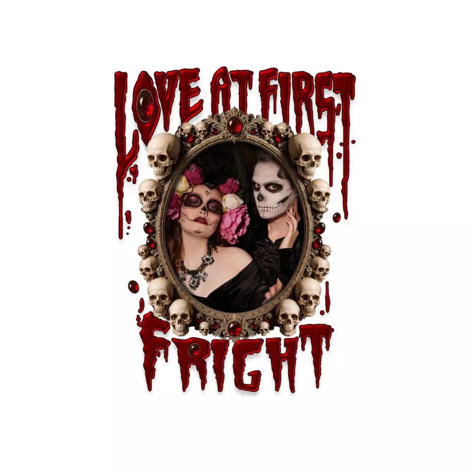 Love At First Fright - Custom Photo - Personalized Gifts for Couples - Hoodie