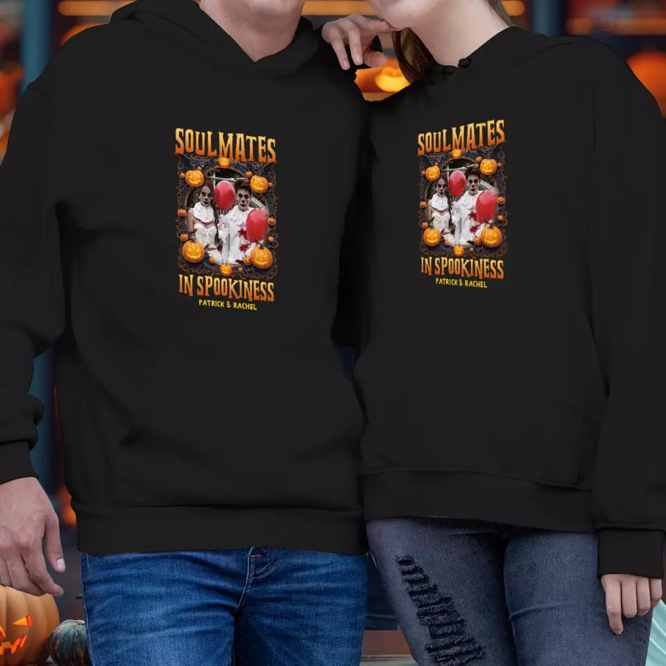 Soulmates In Spookiness - Custom Photo - Personalized Gifts for Couples - Hoodie